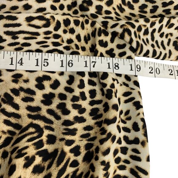 Libby Edelman Top Size Medium Leopard Print Gathered Waist Peplum Mob Wife - Picture 6 of 7